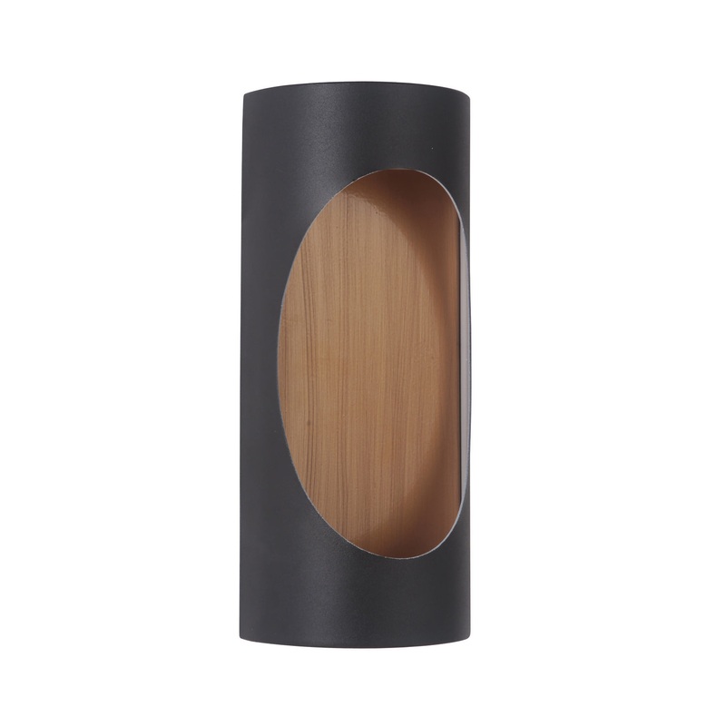 Ellipse LED Pocket Sconce in Matte Black/Satin Brass