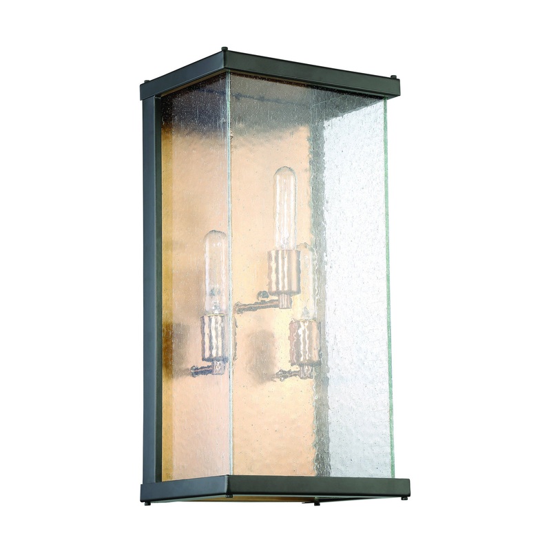 Farnsworth Three Light Wall Mount in Midnight/Patina Aged Brass
