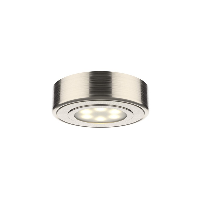 LED Puck in Satin Nickel