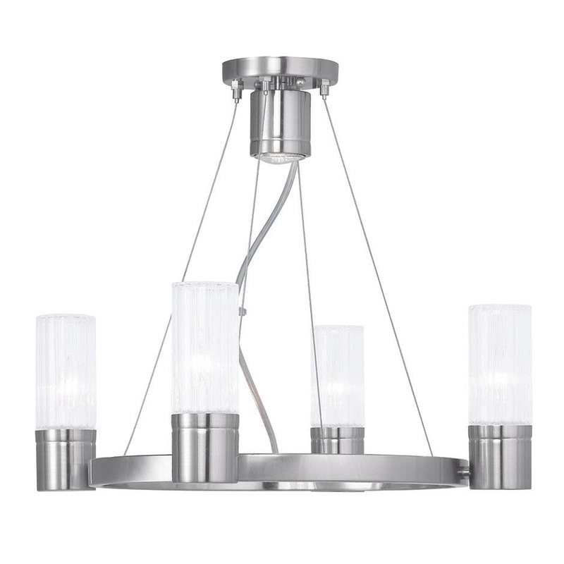 Midtown Four Light Chandelier in Brushed Nickel
