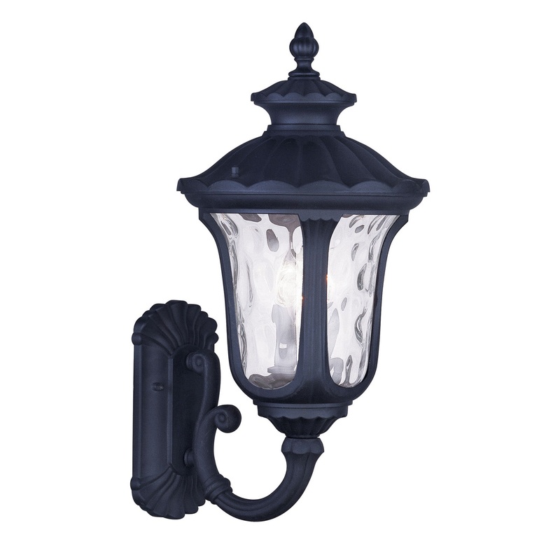 Oxford Three Light Outdoor Wall Lantern in Black