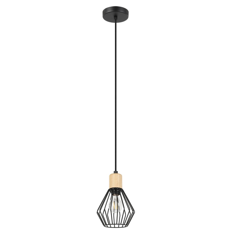 Palmorla One Light Pendant in Structured Black