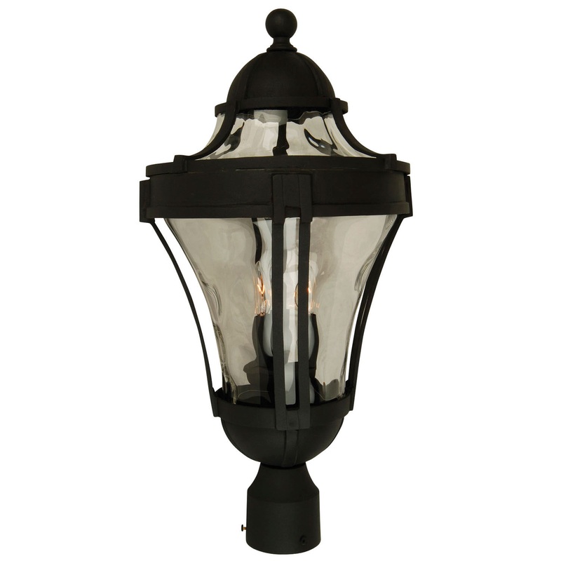 Parish Three Light Post Mount in Matte Black