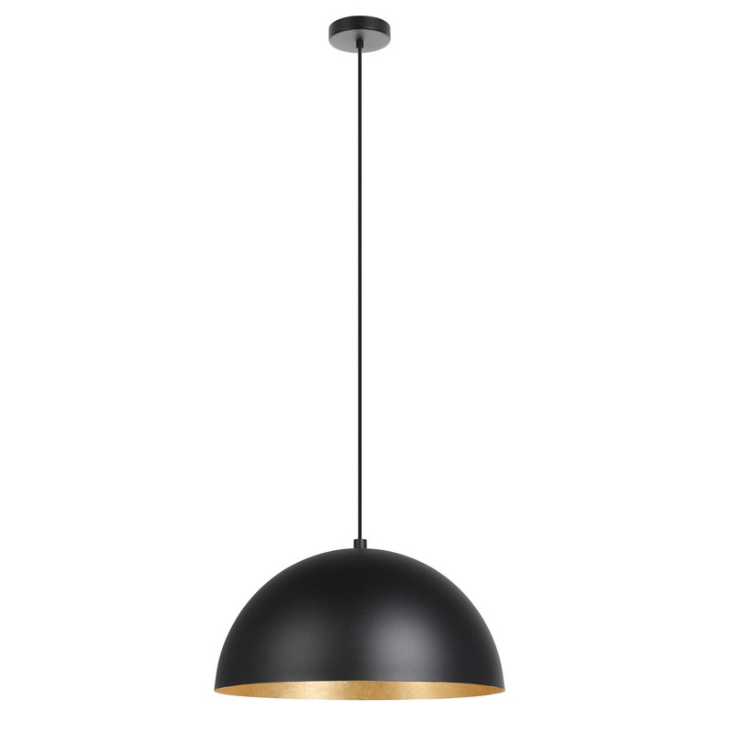 Rafaelino One Light Pendant in Structured Black / Gold Leaf