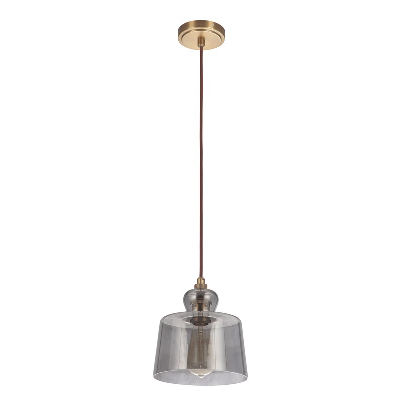 State House One Light Mini Pendant in Vintage Brass