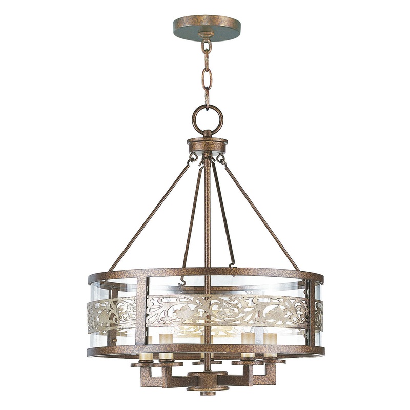 Waverly Five Light Chandelier in Palacial Bronze w/ Gilded Accents
