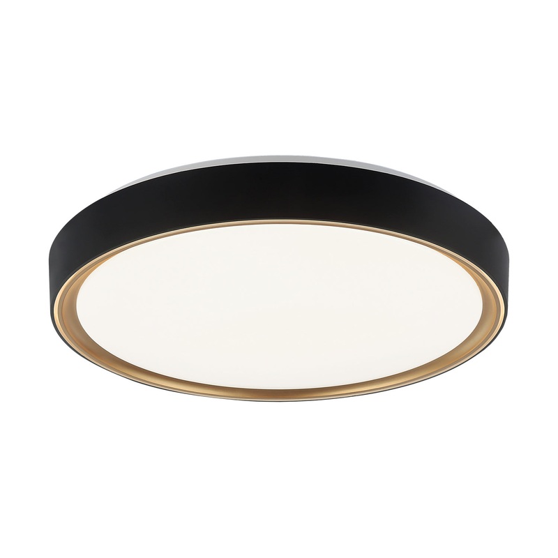 Alamus Two Light Ceiling Mount in Aged Gold Brass / Matte Black