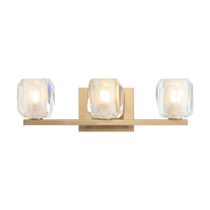 Carleton Three Light Wall Sconce in Aged Gold Brass