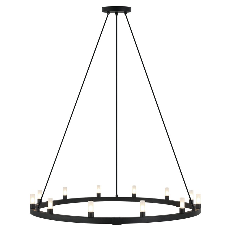 Cascadian 12 Light Chandelier in Matte Black