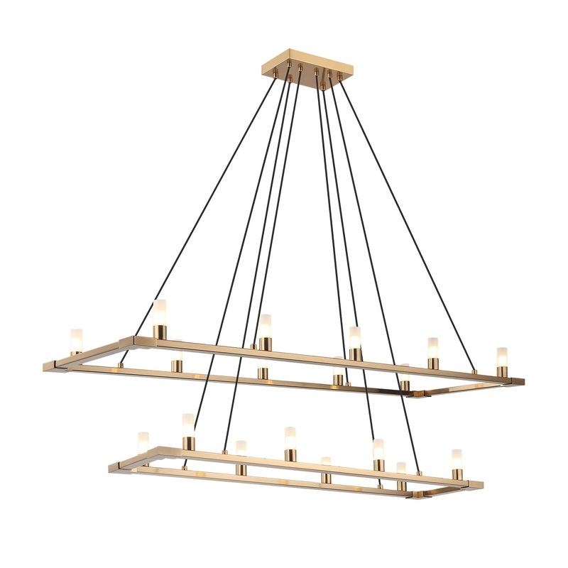 Cascadian 18 Light Chandelier in Aged Gold Brass