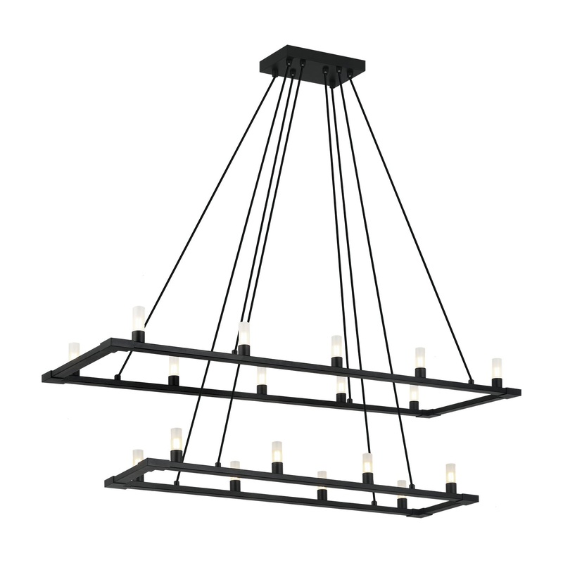 Cascadian 18 Light Chandelier in Matte Black