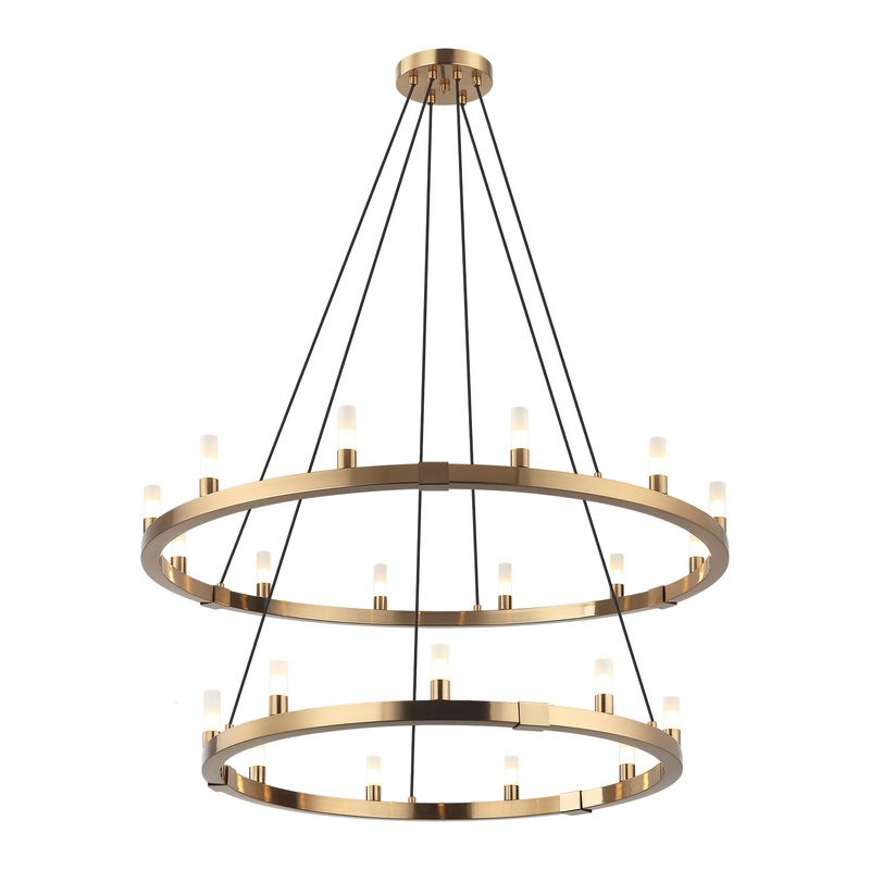 Cascadian 21 Light Chandelier in Aged Gold Brass