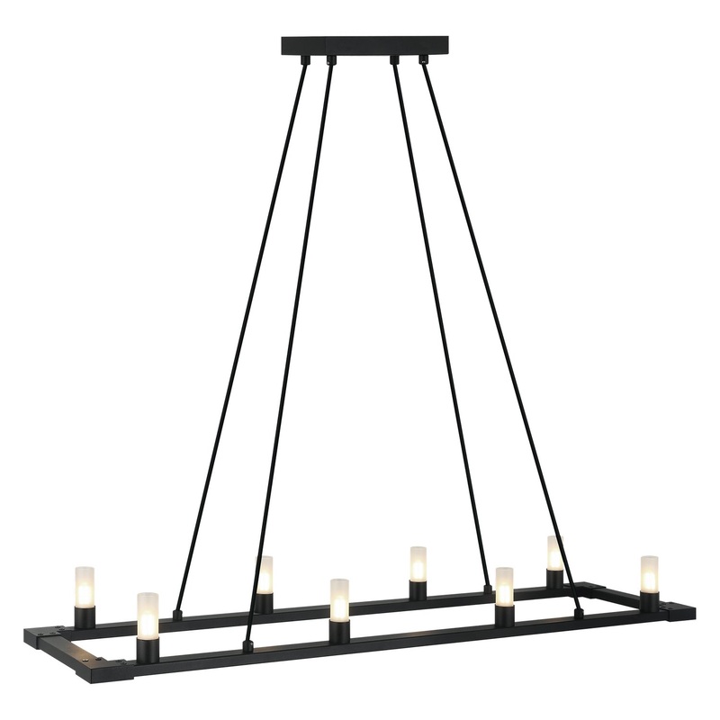 Cascadian Eight Light Chandelier in Matte Black