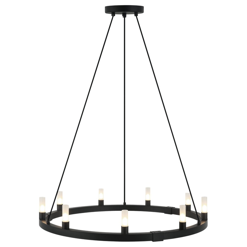 Cascadian Nine Light Chandelier in Matte Black
