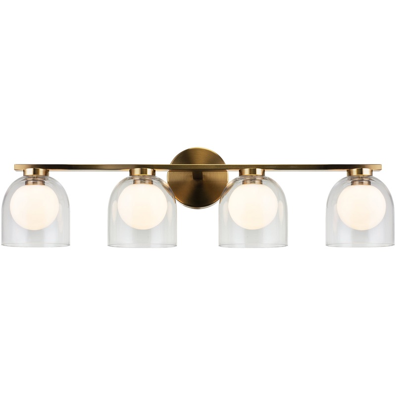 Derbishone Four Light Wall Sconce in Aged Gold Brass