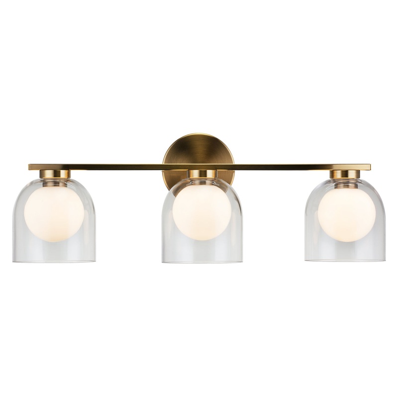 Derbishone Three Light Wall Sconce in Aged Gold Brass