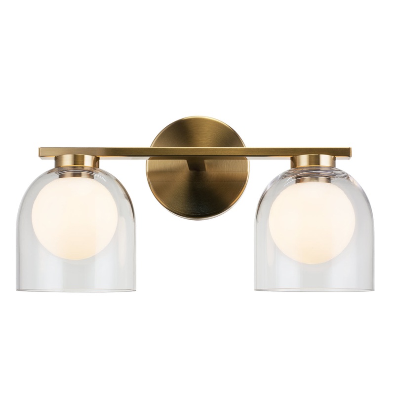 Derbishone Two Light Wall Sconce in Aged Gold Brass