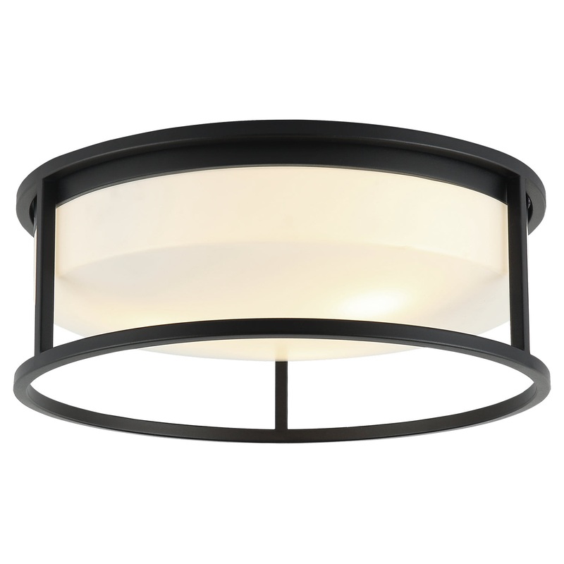 Framerton Three Light Ceiling Mount in Matte Black