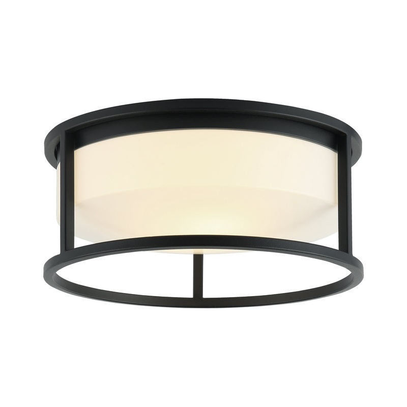 Framerton Two Light Ceiling Mount in Matte Black