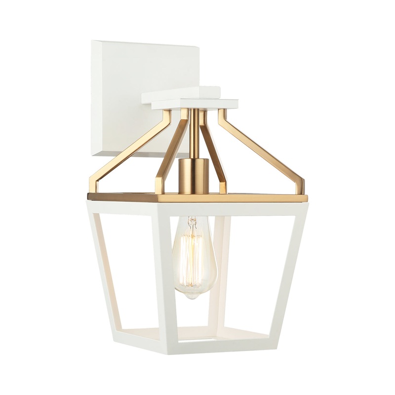 Mavonshire One Light Wall Sconce in White / Aged Gold Brass