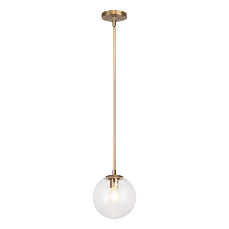 Novo One Light Chandelier in Aged Gold Brass