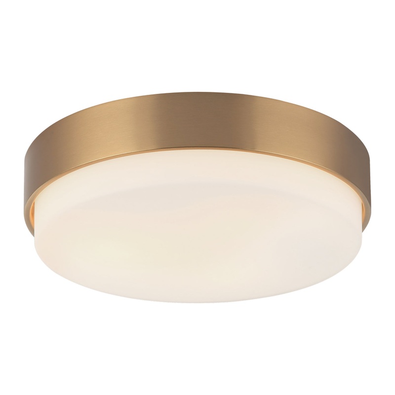 Quintz Three Light Ceiling Mount in Aged Gold Brass