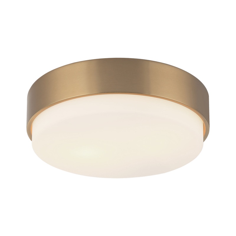 Quintz Two Light Ceiling Mount in Aged Gold Brass