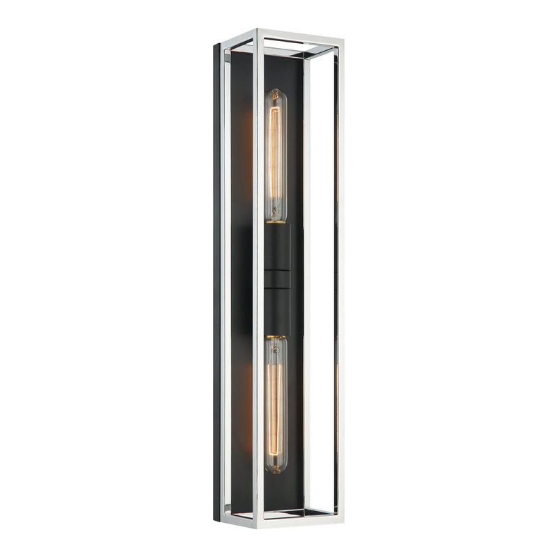 Shadowbox LED Wall Sconce in Black / Chrome