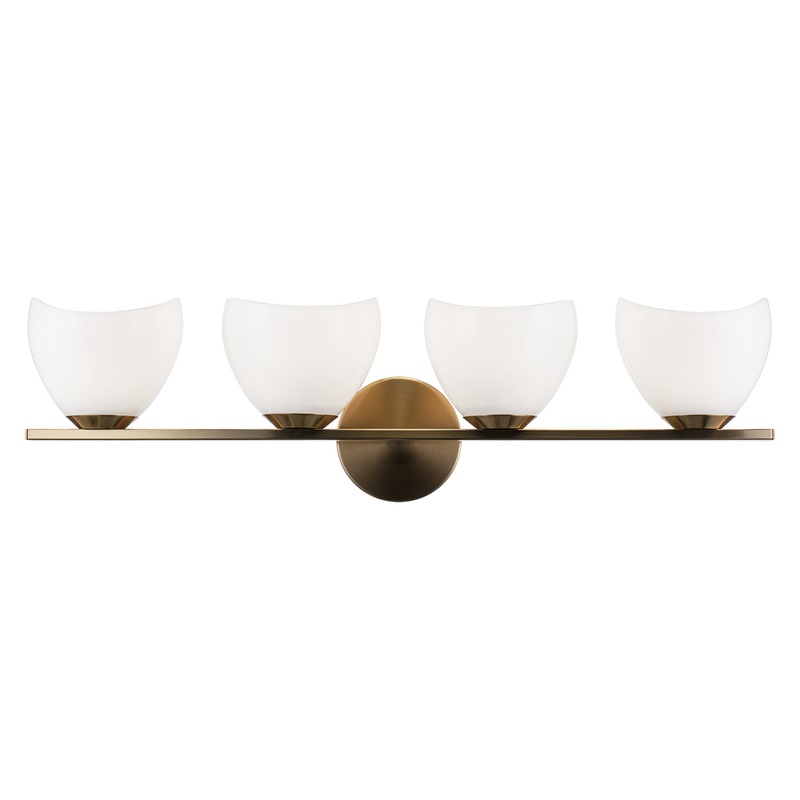 Uptowne Four Light Wall Sconce in Aged Gold Brass