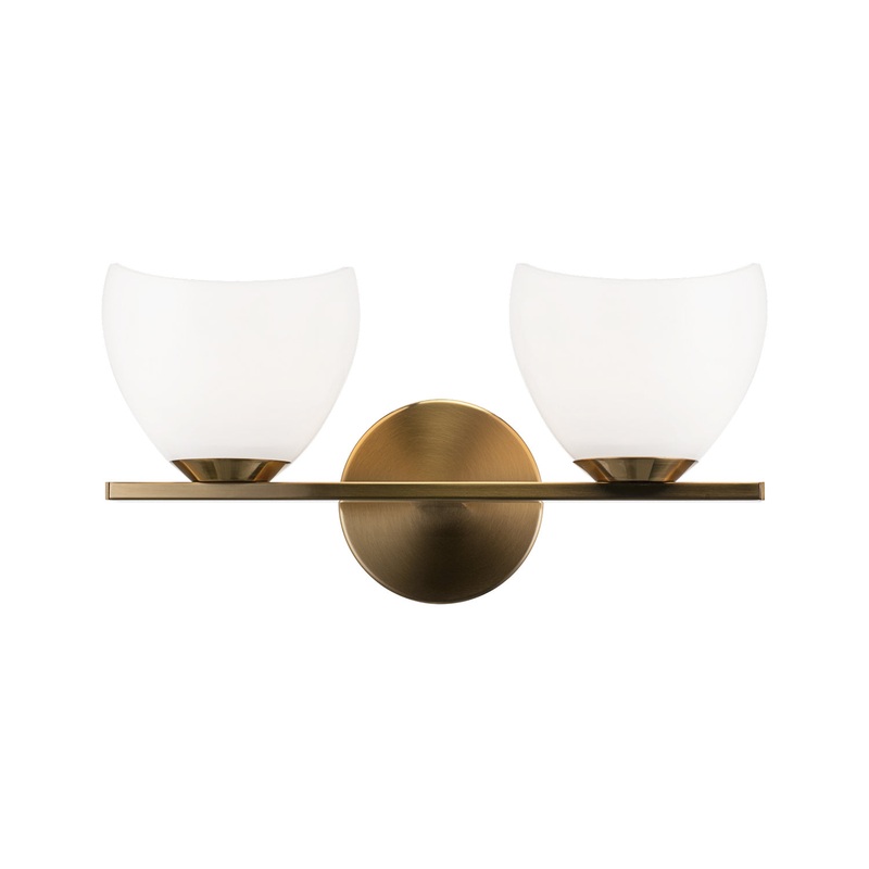 Uptowne Two Light Wall Sconce in Aged Gold Brass