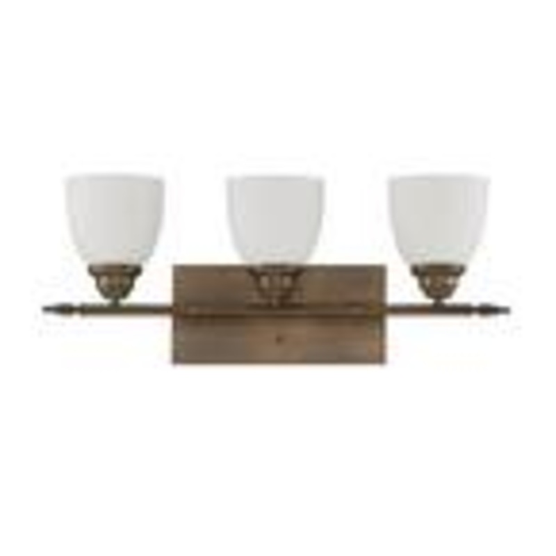 Bistro 3-Light Aged Brass Bath Light
