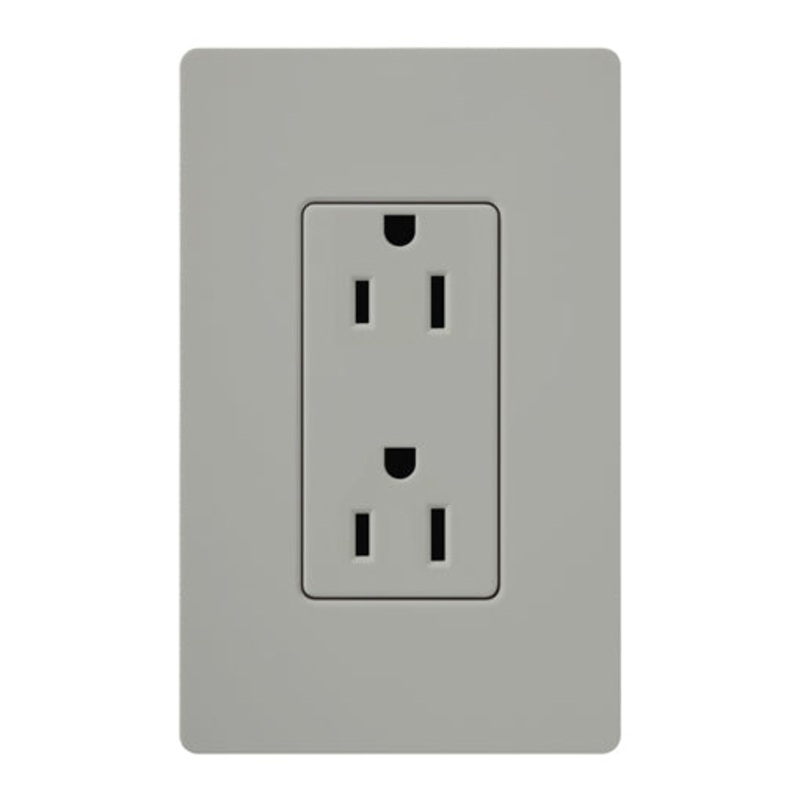 Lutron Claro 15A Tamper Resistant Receptacle - Gray
