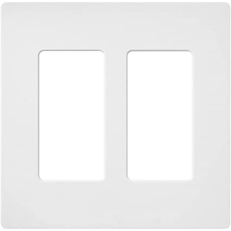 Lutron Claro 2 Gang Decorator/Rocker Wallplate, Matte, Snow (1-Pack) | SC-2-SW