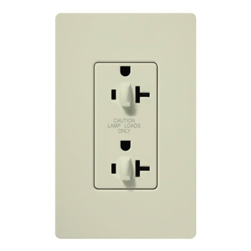 Lutron Claro 20A Tamper Resistant Receptacle - Dual Dimming - Biscuit