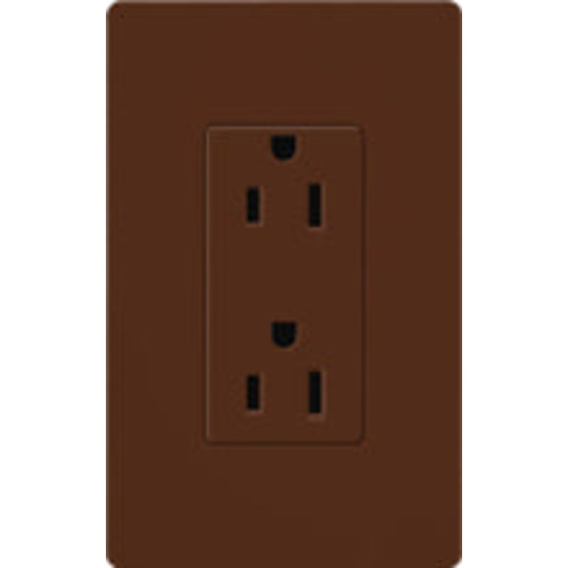 Lutron Claro Satin 20A Duplex Receptacle, Not Tamper Resistant, in Sienna