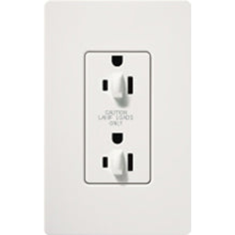 Lutron Claro Satin Tamper Resistant 15A Duplex Receptacle for Dimming Use in Snow