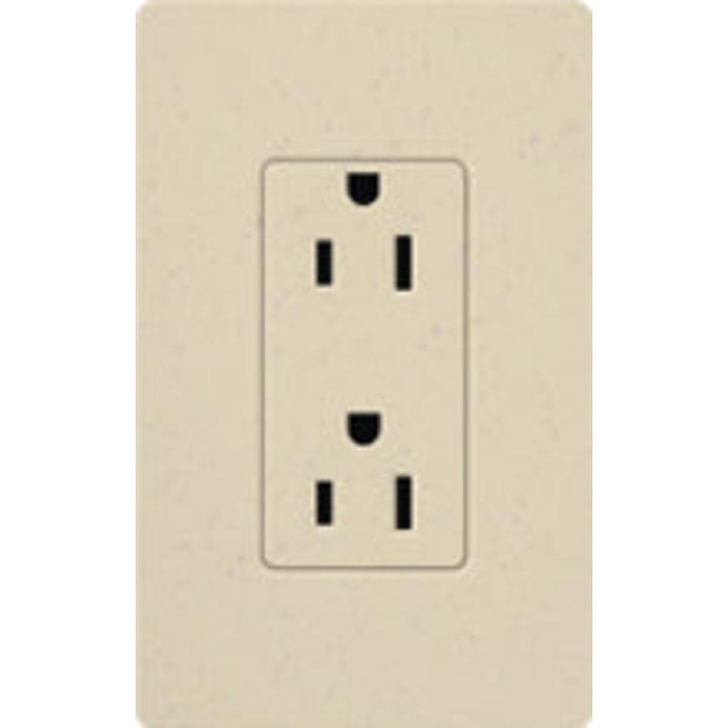 Lutron Claro Satin Tamper Resistant 20A Duplex Receptacle in Stone