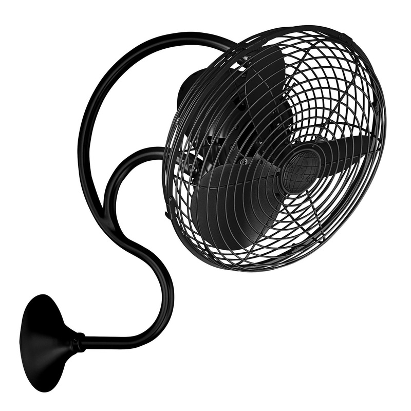 Melody 13``Wall Fan in Matte Black