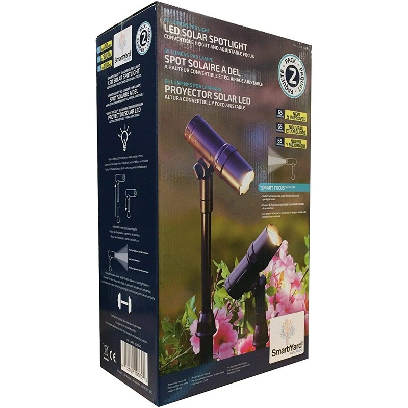 SmartYard Solar LED Spotlight, 2 Count