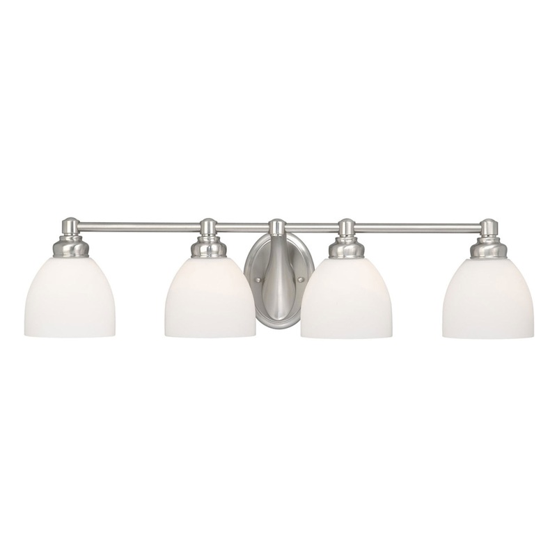 Stockholm Four Light Vanity in Brushed Nickel