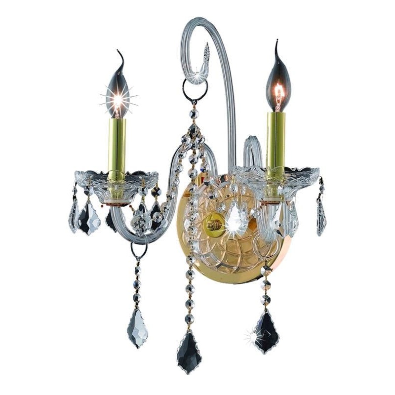 Two Light Wall Sconce in Gold by Elegant Lighting from the Verona collection