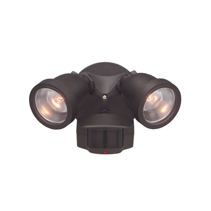 Area & Security Two Light Motion Detector in Distressed Bronze