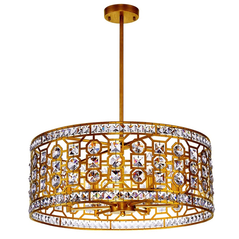 Belinda Six Light Chandelier in Brushed Brown