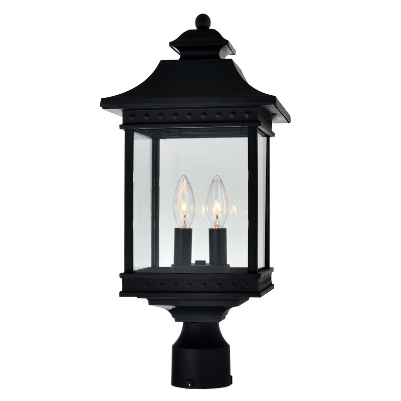 Cleveland Two Light Outdoor Lantern Head in Black