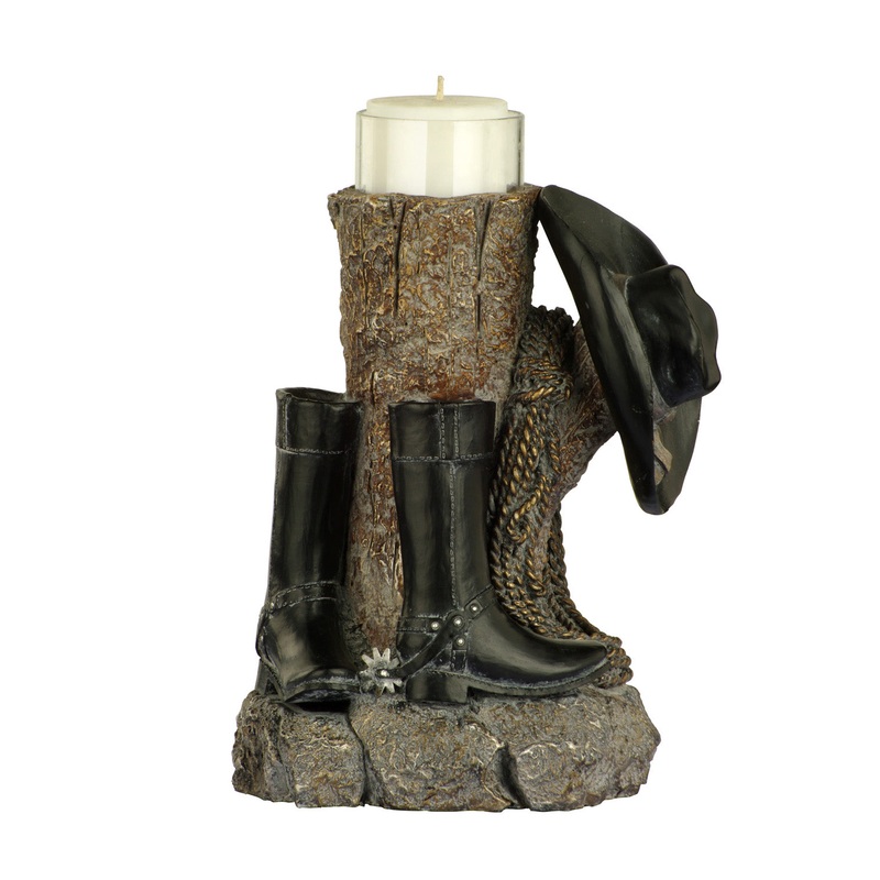 Cowboy Cowboy Candle Holder in Antique Bronze