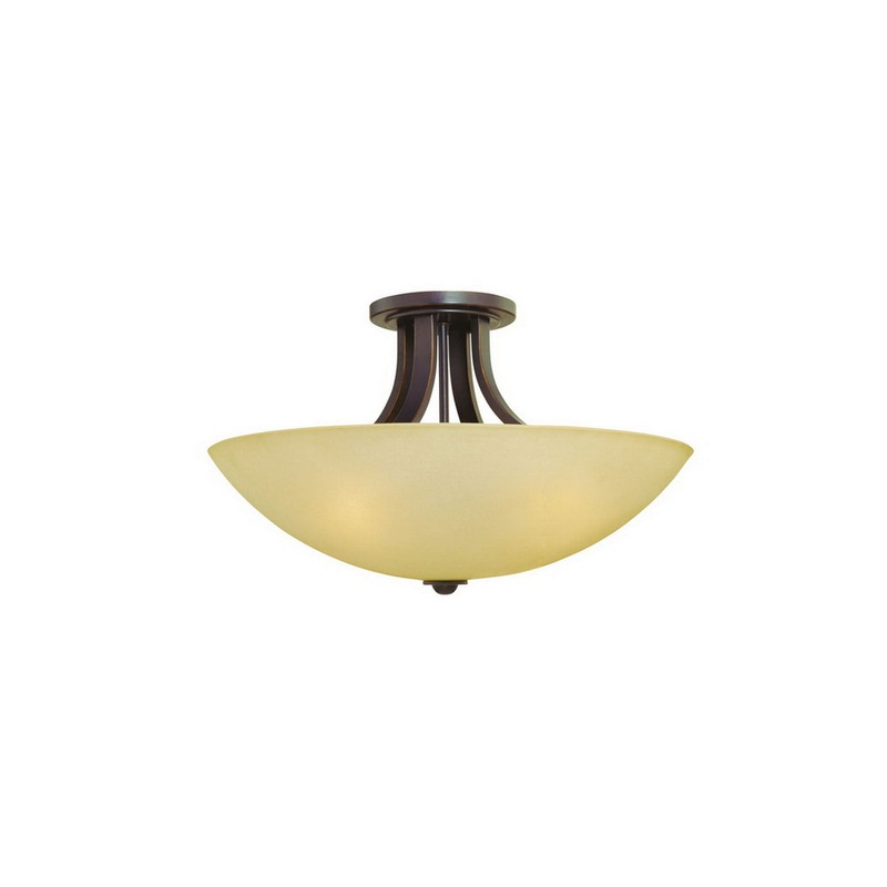 Fireside Three Light Semi Flushmount in Bolivian