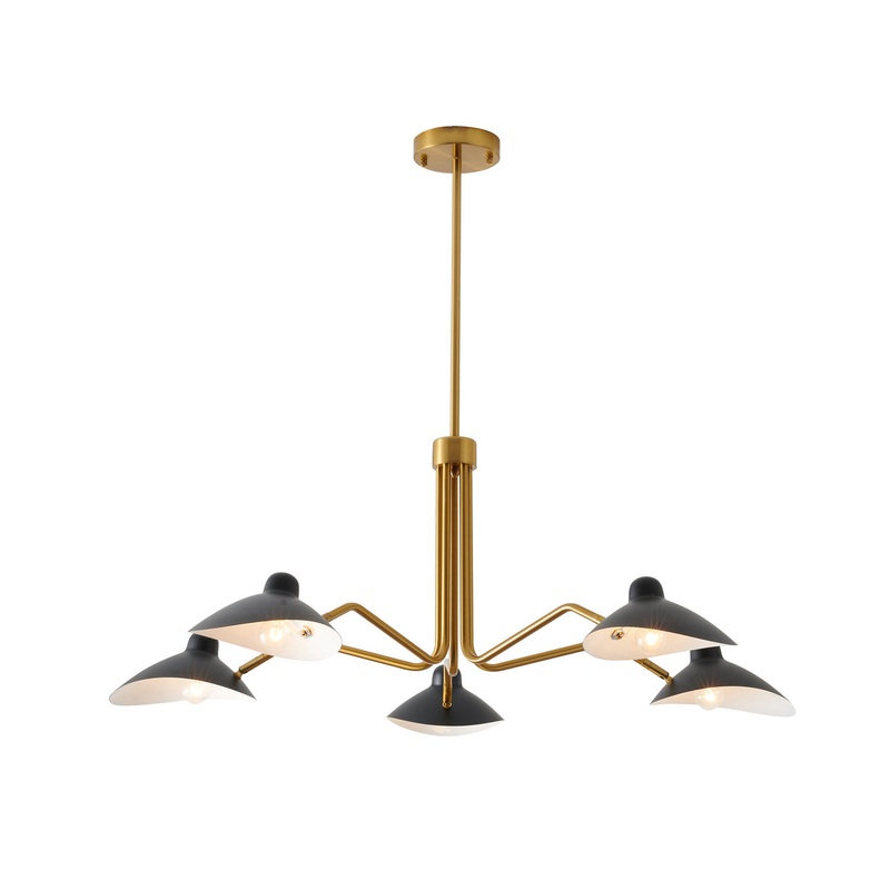 Five Light Chandelier in Gold