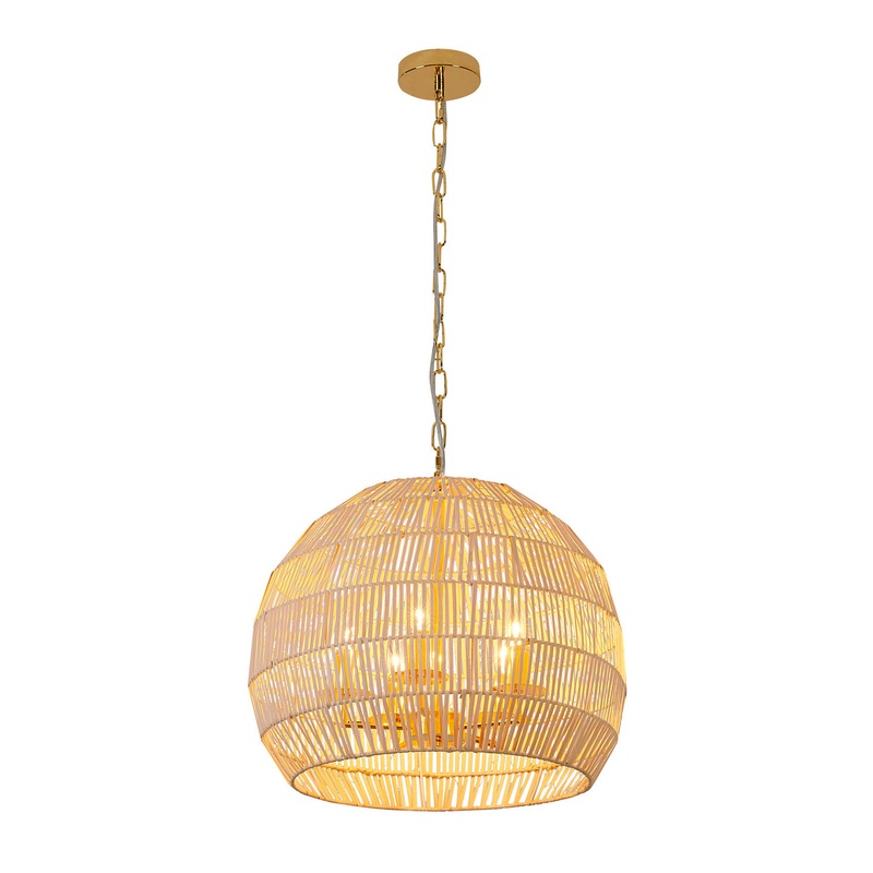 Five Light Chandelier in Natural White