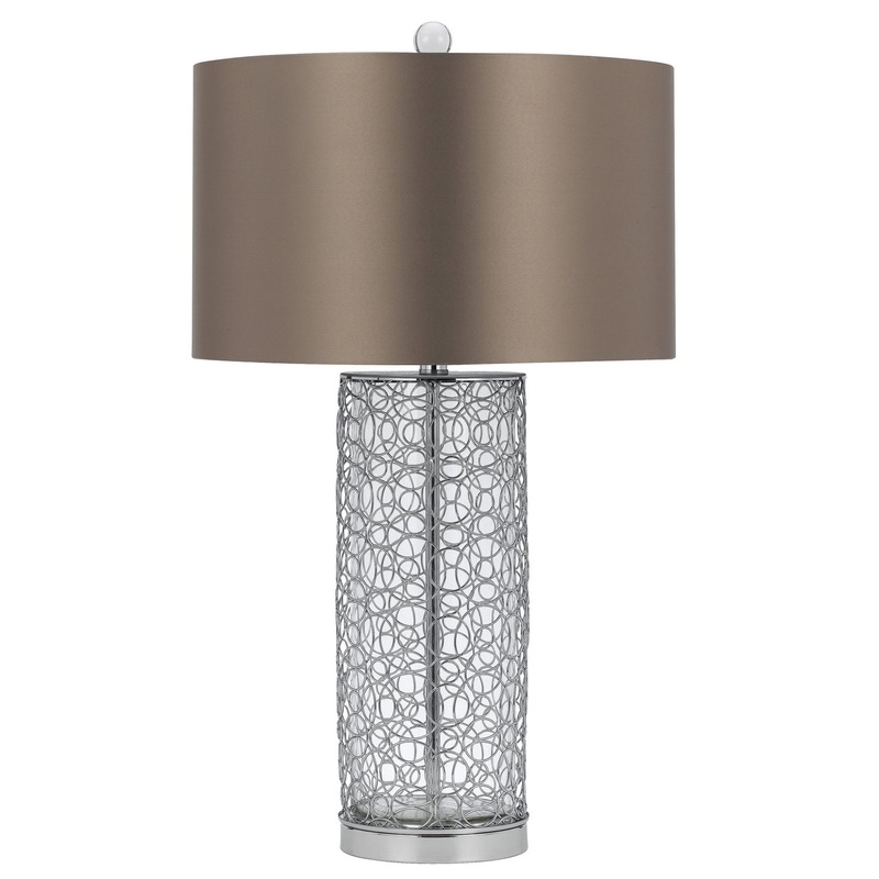 Glass One Light Table Lamp in Chrome