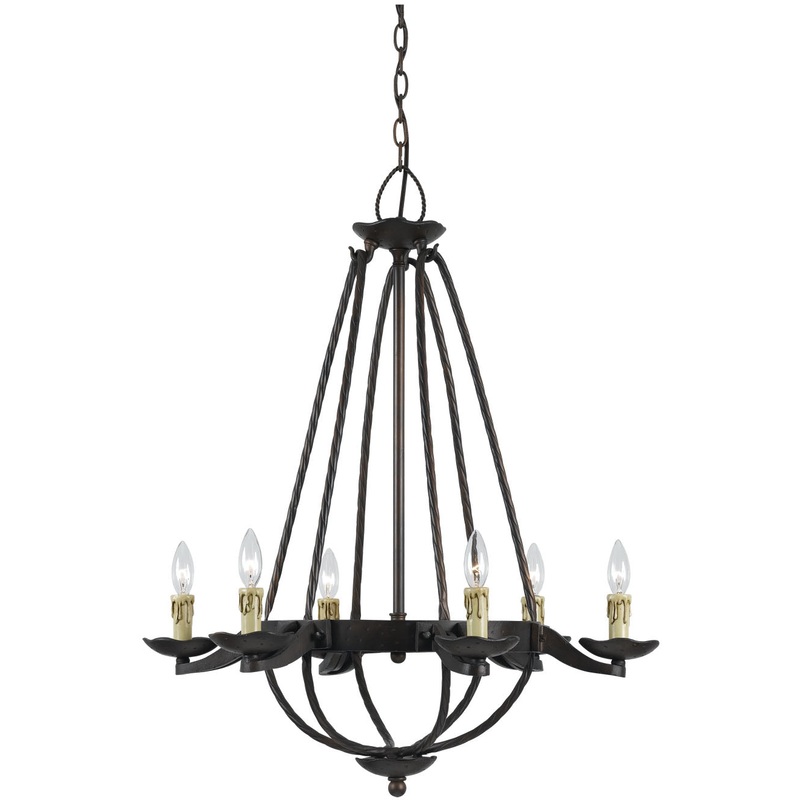 Mojave Six Light Chandelier in Copper Bronze